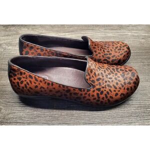 Dansko Olivia Loafers Womens 37 (6.5-7 US) Brown Cheetah Leopard Calf Hair EUC
